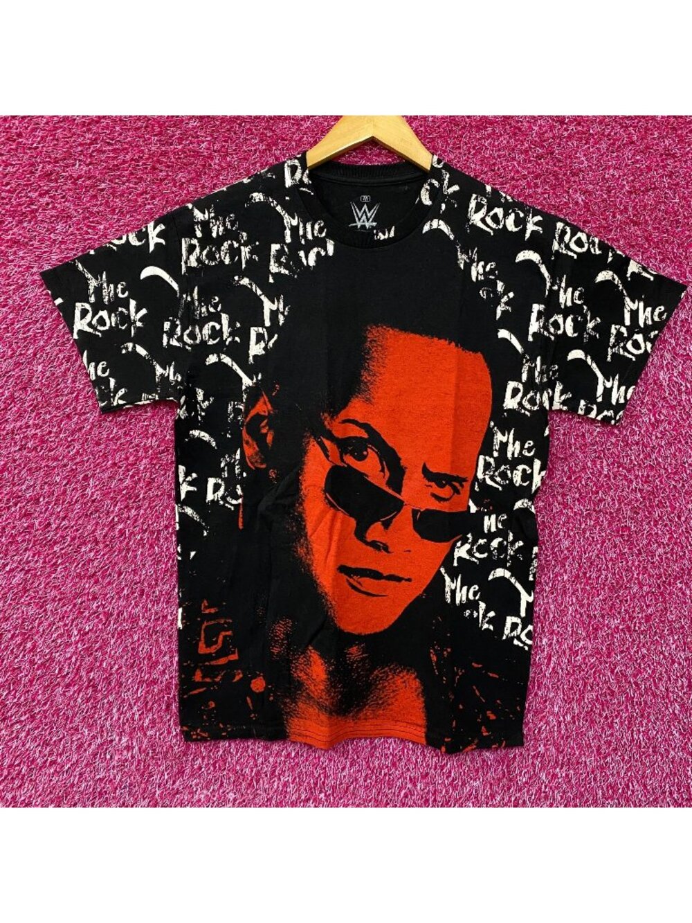 Ripple Junction X WWE The Rock All Over Print T-Shirt Medium